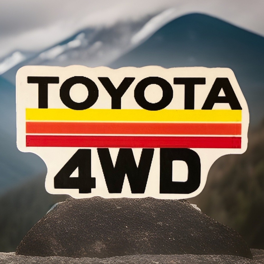 Toyota 4WD Sticker. Matte Finish. Size 3-1/4”X2”. Self Adhesive. Free Ship