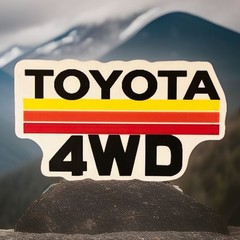 Toyota 4WD Sticker. Matte Finish. Size 3-1/4”X2”. Self Adhesive. Free Ship
