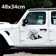 Compass Mountains Vinyl Decal Sticker For Car SUV Truck Hood Body Window Decor