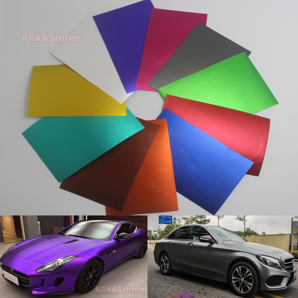 8cm x 12cm Testing Sample Car Metallic Matte Chrome Vinyl Wrap Sticker Trim – CF