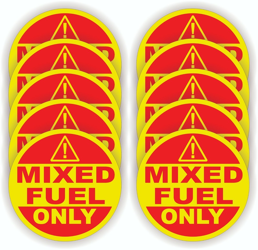 (10pcs) 3-inch Round MIXED FUEL ONLY Vinyl Stickers Decals | Dirt Bike Gas Oil