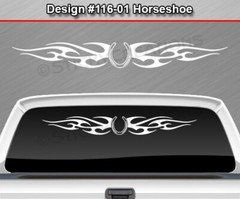 116-01 HORSESHOE Windshield Decal Window Sticker Vinyl Graphic Design Trailer