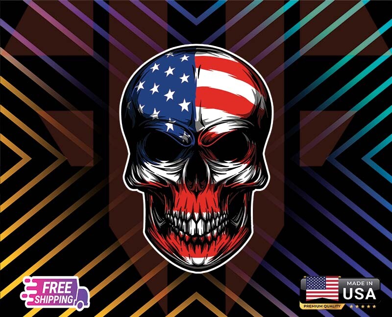 AMERICAN SKULL USA CAR BUMPER Vinyl Sticker Decal FREE GIFT DM ME CUSTOM S