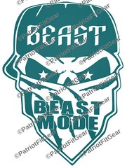 Beast Mode,Skull Bandanna,Exercise,Fitness,Motivation,Beast,Custom Vinyl Decal