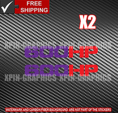 600 HP / HORSEPOWER VINYL DECAL STICKER 2 COLOR STICKERS PURPLE/RED
