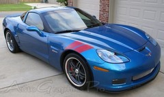 Double Bar Hood Fender Hash Stripes Decals 3M Vinyl Graphic Chevy Corvette C6