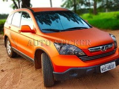 50FT x 5FT Metallic Matte Chrome Vinyl Whole Car Wrap Sticker Bubble Free Orange