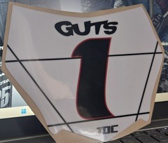 1 MOTOCUTZ Number Plate Decal – (Black/White/Gloss) – Item#99