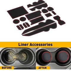 Liner Accessories Red For Toyota Tacoma 16-22 Cup Console Door Pocket Insert H
