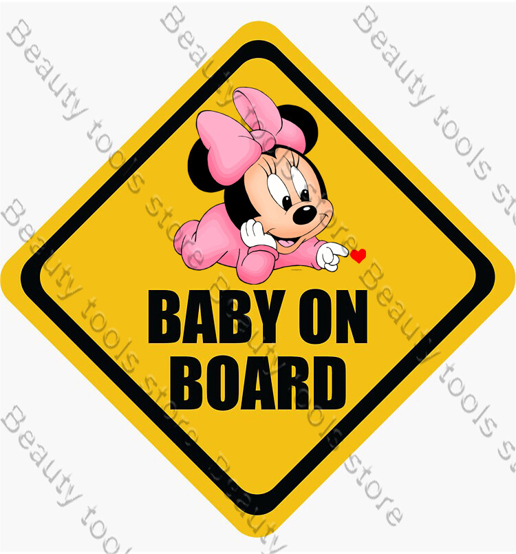 Baby on Board Sticker Mouse Minnie Vinyl Decal Car Truck