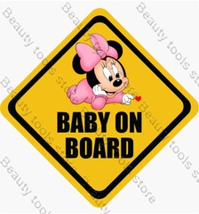 Baby on Board Sticker Mouse Minnie Vinyl Decal Car Truck