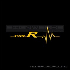 Type R heartbeat pulse Sticker Pair