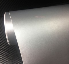 Air Release Silver – Matte Car 3D Leather Grain Texture Vinyl Wrap Sticker AB