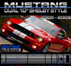 2005 – 2009 Ford Mustang Dual 10″ Factory Style Cobra Racing #1 Quality Stripes