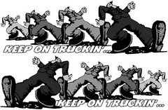 Keep on Truckin’ Right & Left Large Black & White 36″ x 12″ Decals