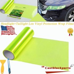 12″X78″ Gloss Headlight Tint Film Taillight Vinyl Wrap Fog Light Golden Yellow