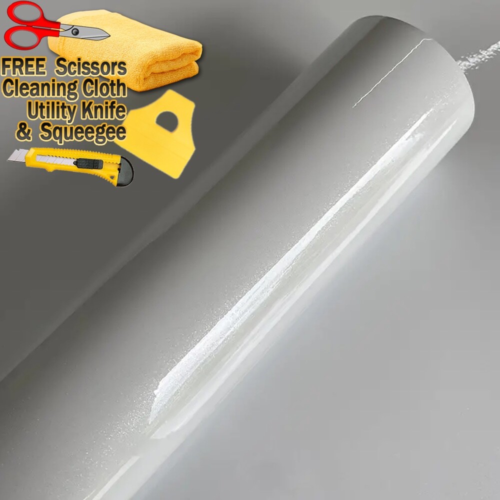 120″x60″ Diamond White Gloss Metallic Glitter Vinyl Film Wrap Sticker 10ft x 5ft