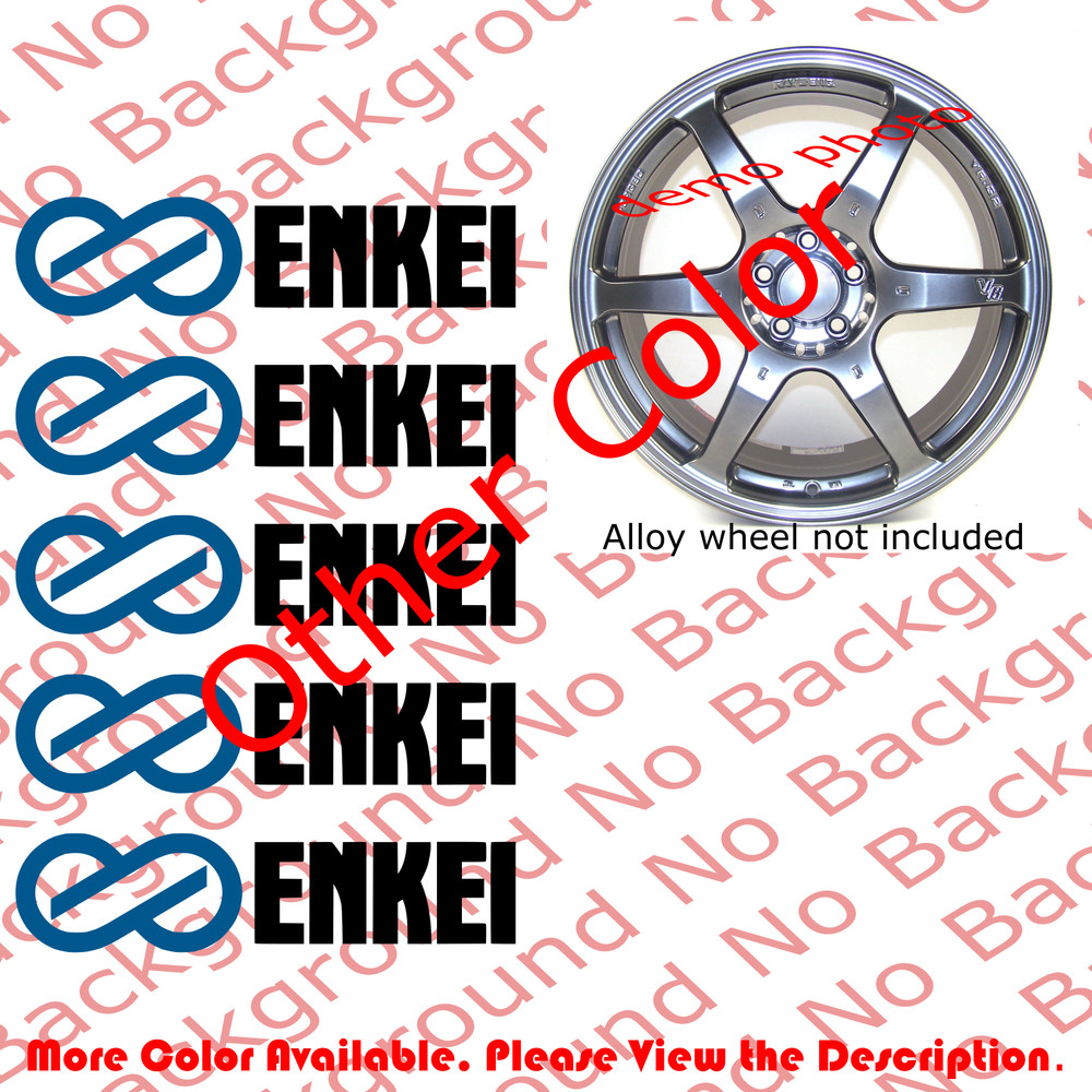 5 pcs x ENKEI Wheel/Rim Spoke Vinyl Decal Racing Car Window Decal DIE CUT RC017