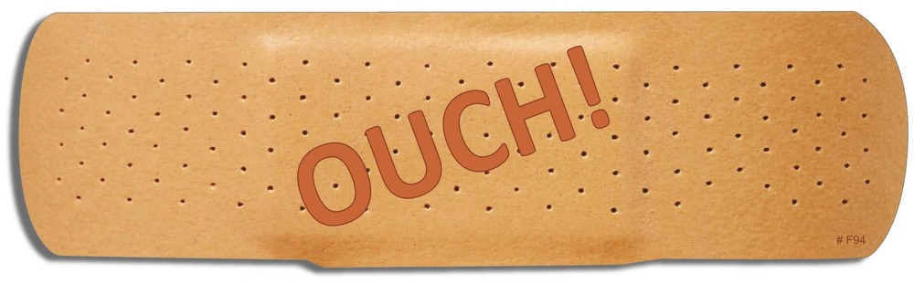 Bandage Style Ouch Bumper Sticker 3×10 Inch Vinyl Car Decal Funny