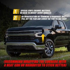 For 2022-2025 Chevy Silverado 1500 Headlight Side Marker SMOKE Precut Tint 2-10X