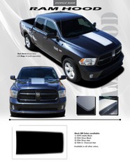 For 2009-2018 Dodge Ram Hood Solid Blackout 3M Vinyl Graphics Decals Stripes