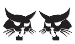 2 Bobcat Faces Skid Tractor Excavator Bobcat Vinyl Decal Sticker