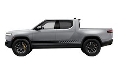 Double Racing stripes decals stickers graphic design kit for Rivian R1T Electric