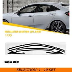 1-10Set Chrome Delete Blackout Window Trim for Honda Civic 17-2021 Glossy Black