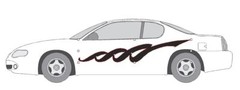 DECAL #A907 VINYL GRAPHIC AUTO SUV VEHICLE CROSS OVER FLAMES TRUCK VAN CAR SEMI