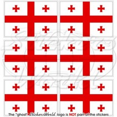 GEORGIA Georgian Flag 40mm (1.6″) Vinyl Bumper Stickers Decals x6