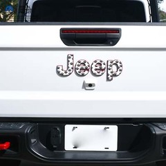 Jeep Emblem Overlay Decals – Dog Paws Black on White