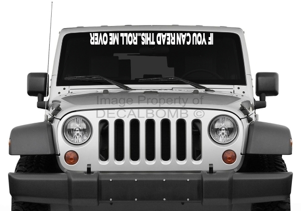 IF YOU CAN READ THIS..ROLL ME OVER vinyl windshield decal sticker rock turbo