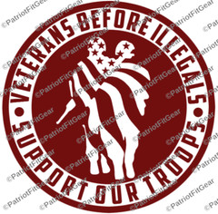 Veterans Before Illegals,Support Our Troops,Military,We The People,Vinyl Decal