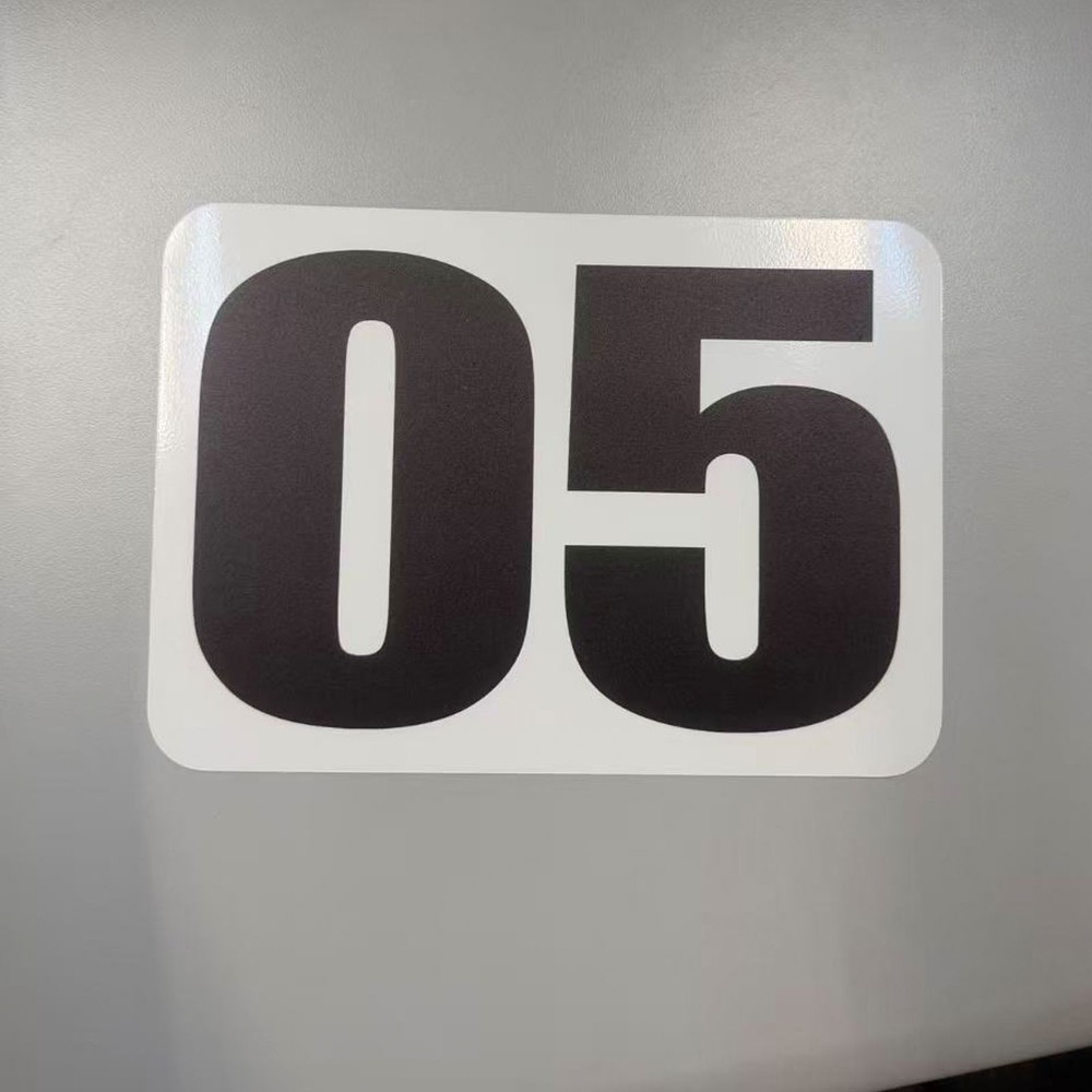 6″ Height Rectangle White Magnetic Racing Number 05 Magnet 2pcs