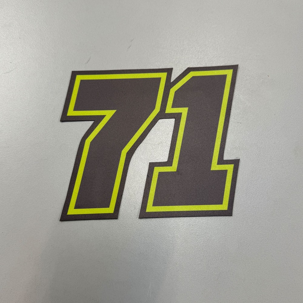 5″ H x 6″ W Magnetic Racing Number 71 Magnet 2pcs Black-Light Green-Black