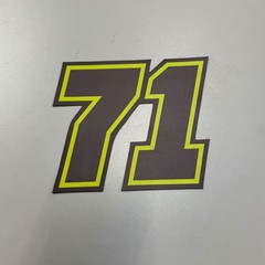 5″ H x 6″ W Magnetic Racing Number 71 Magnet 2pcs Black-Light Green-Black