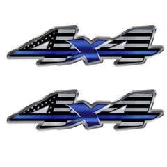 4×4 Thin Blue Line 2 Pack Decal – vinyl sticker Chevy Silverado GMC truck FE425