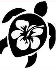 SEA TURTLE HIBISCUS Vinyl Decal -Sticker for Car Truck Bumper Wall Window