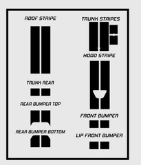 Dual 12″ Racing Stripes Self Healing Vinyl fits Dodge Charger SRT 2012 to 2023