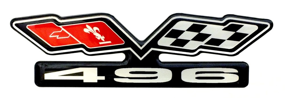 Chevy 496 (FLAGS) EMBLEM Super Sized BLACK