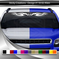 118-02 ALIEN Decal Sticker Windshield Window Vinyl Graphic Banner Tribal Alien