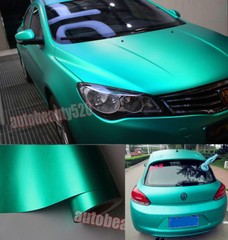 50FT x 5FT Whole Car Wrap Metallic Satin Matte Chrome Vinyl Sticker Lake Green F