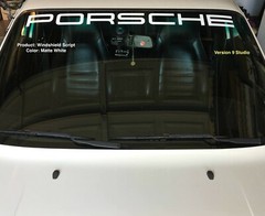 Windshield Modern Style Vinyl Decal, PCar Banner Script Only