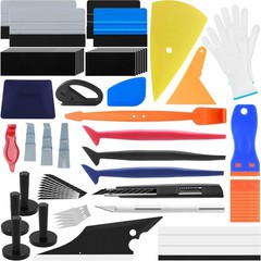 All-in-One Vehicle Vinyl Wrap Squeegee Kit: Magnetic Holder & Replacement Blades