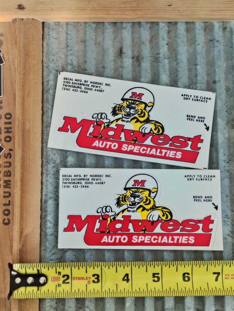 2 Vintage Original Classic Midwest Racing Decals 80’s Not Replicas ONE SET LEFT!