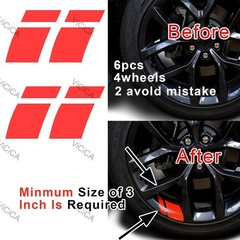 High-Quality Reflective Hash Stripe Wheel Decals for 18-21” Cars – 6 Pcs Red