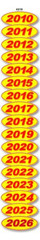 CAR DEALER Versa Tag – MODEL YEAR OVALS RED AND YELLOW CAR DEALER LOT