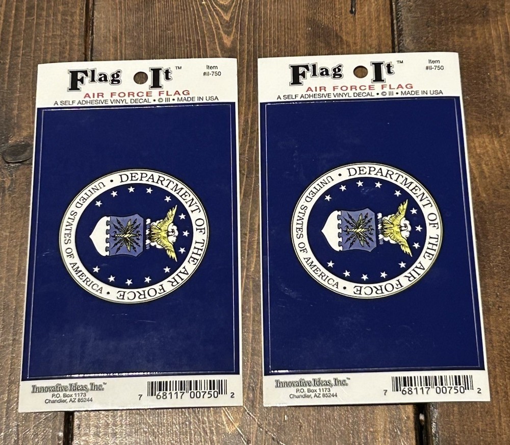 Flag It Self Adhesive Vinyl Decal US Air Force Flag Made In USA Lot Of 2