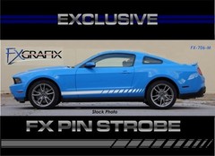 2010 – 2012 Ford Mustang Pin Strobe Side Rocker Stripe Dealer Quality Stripes