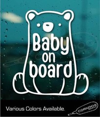 Baby on Board VINYL STICKER DECAL BEAR TEDDY MOM MOTHER